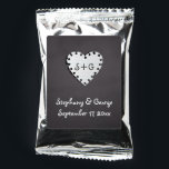 Paper heart on chalkboard with monogram wedding coffee drink mix<br><div class="desc">Paper heart on chalkboard with monogram wedding coffee drink mix featuring a notebook paper love heart with holes around it on black chalkboard. On the heart there are your initials.</div>