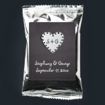 Paper heart on chalkboard with monogram wedding coffee drink mix<br><div class="desc">Paper heart on chalkboard with monogram wedding coffee drink mix featuring a notebook paper love heart with holes around it on black chalkboard. On the heart there are your initials.</div>