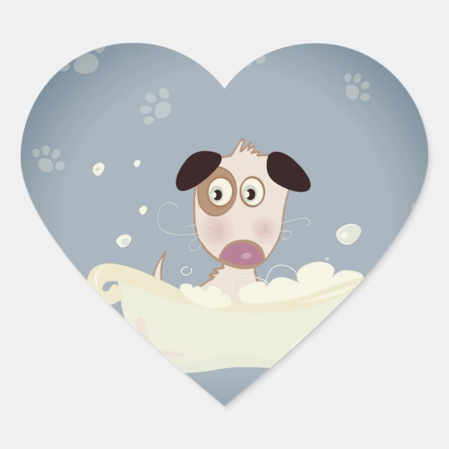 Paper heart - shaped dog sticker (Front)