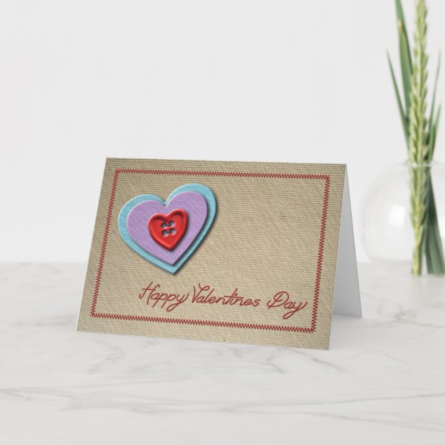 Paper Hearts Valentines Day Holiday Card (Front)