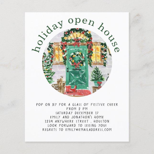 PAPER | Holiday Open House Party Green Flyer (Front)