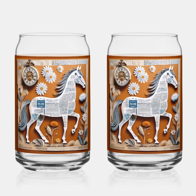 Paper Horse Soda Glass (Front)