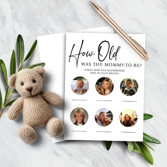 PAPER How Old Was Mommy to Be Baby Shower Game (PAPER How Old Was Mommy to Be Baby Shower Game)