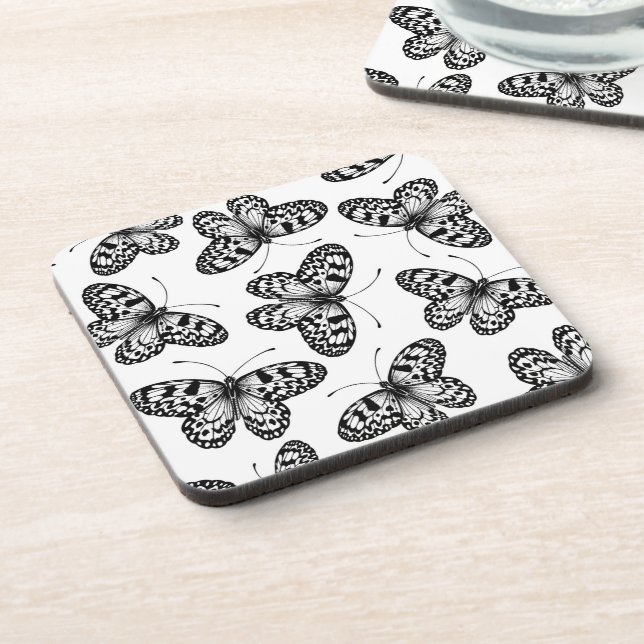 Paper kite butterfly pattern beverage coaster (Left Side)