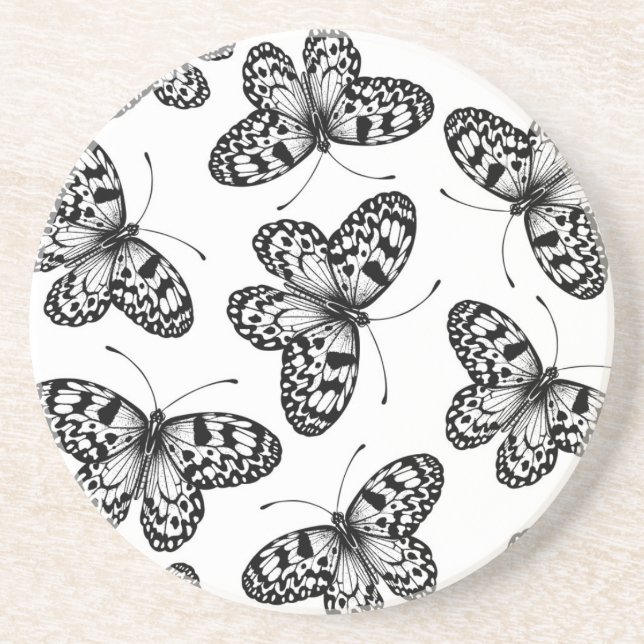 Paper kite butterfly pattern coaster (Front)