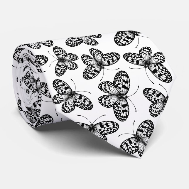 Paper kite butterfly pattern neck tie (Rolled)