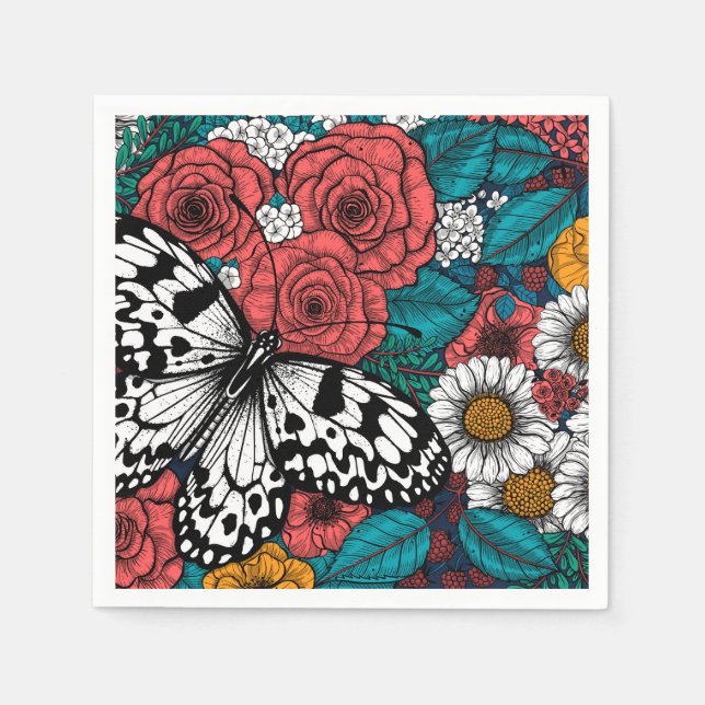 Paper kite garden napkins (Front)