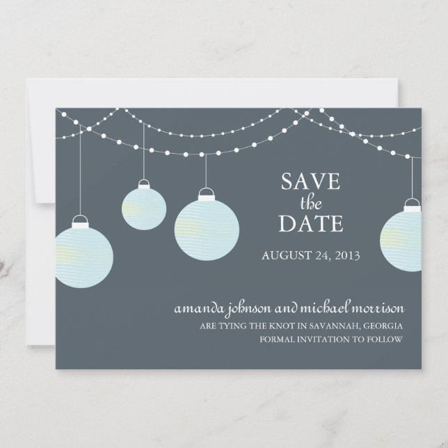 Paper Lantern Wedding Save the Date (Front)