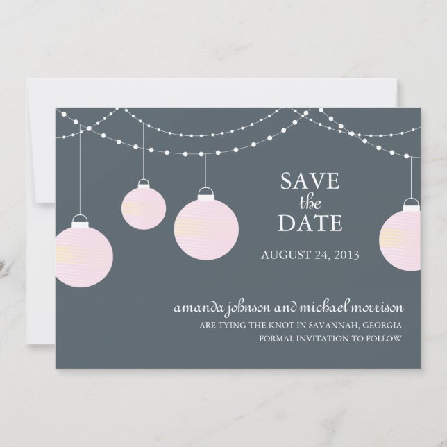 Paper Lantern Wedding Save the Date (Front)