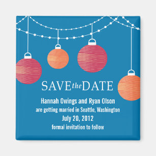 Paper Lantern Wedding Save the Date Magnet