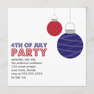 Paper Lanterns 4th of July Party Invitations