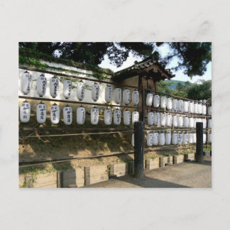 Paper Lanterns Outside Japanese Temple Postcard
