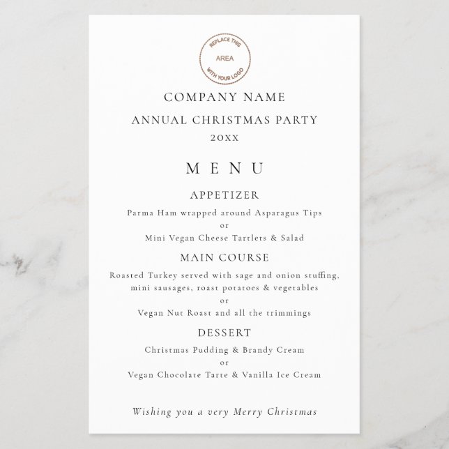 PAPER | Logo Company Christmas Party Menu (Front)