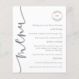 PAPER Logo Silver Corporate Christmas Party Menu