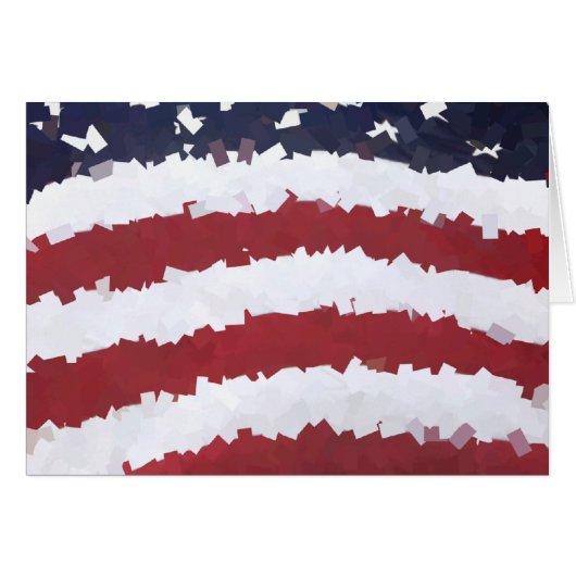 Paper Mache American Flag Cards (Front Horizontal)