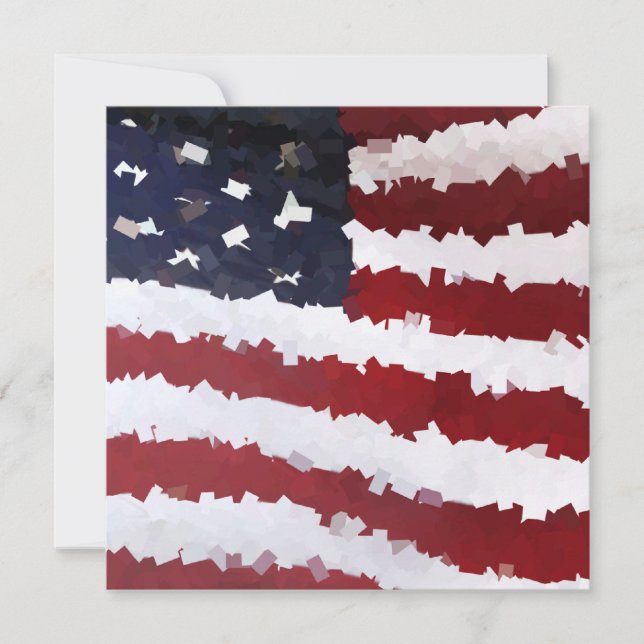 Paper Mache American Flag Invitation (Front)