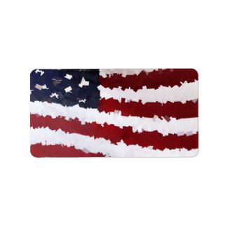 Paper Mache American Flag Label