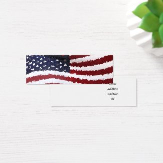 Paper Mache American Flag Mini Business Card