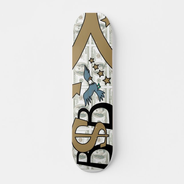 Paper Machine/Brown/Grey Skateboard Deck (Front)