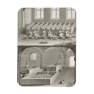 Paper making, from the 'Encyclopedie des Sciences Magnet