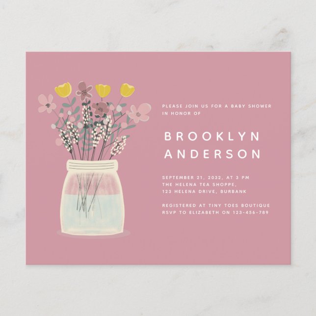 PAPER Mason Jar Baby Shower Invitation (Front)