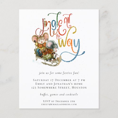 PAPER  Mice Jingle All the Way Christmas Invite