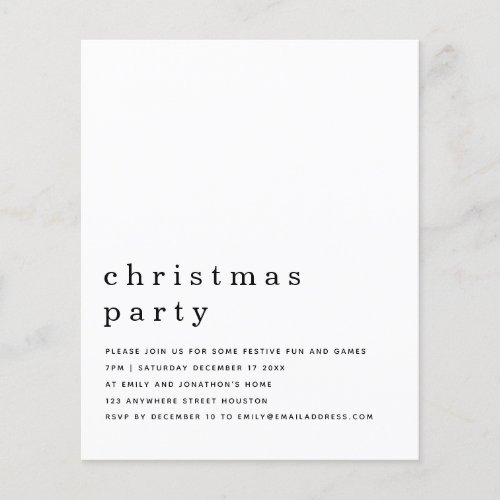 PAPER  Minimal Black White Christmas Party Invite