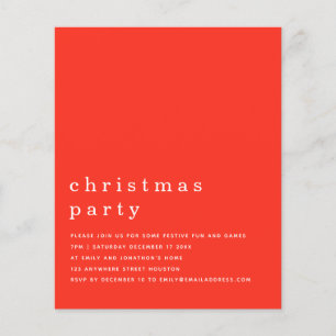 PAPER   Minimal Red White Christmas Party Invite