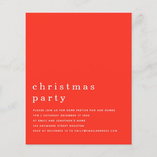 PAPER  Minimal Red White Christmas Party Invite