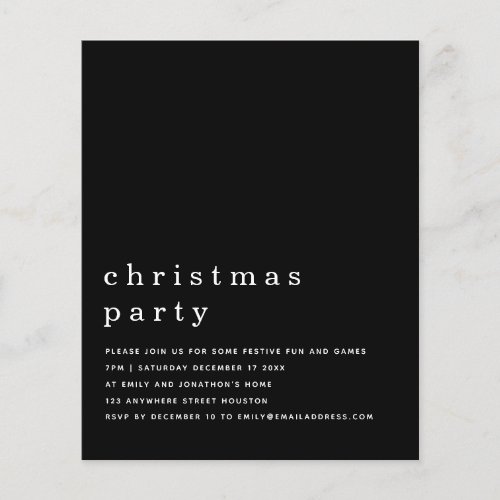 PAPER  Minimal White Black Christmas Party Invite
