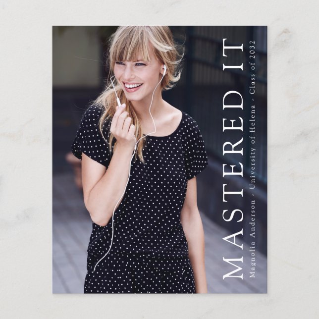 PAPER Minimalist Mastered It Graduate Announcement (Front)