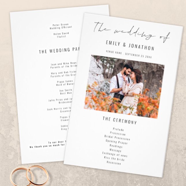 PAPER | Modern Script Photo Wedding Program (Creator Uploaded)