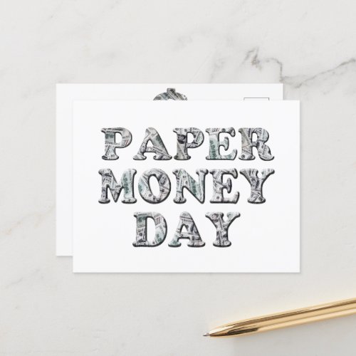 Paper Money Day Postcard