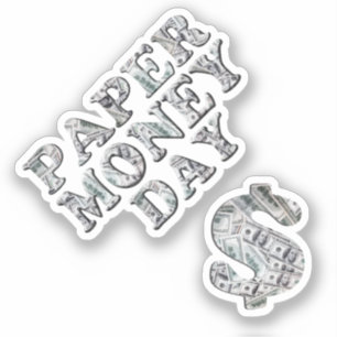 Paper Money Day Sticker