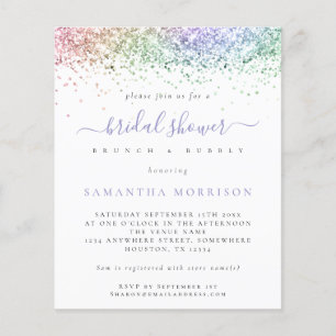 PAPER  Multicolor Glitter Bridal Shower Invitation