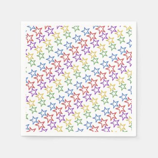 Paper Napkin - Bands of Colored Stars