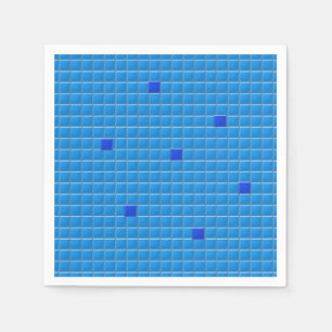 Paper Napkin - Blue Square Mosaic