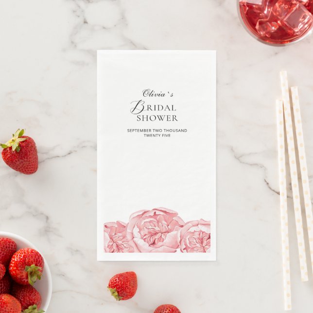 Paper Napkin Bridal Shower Peonies (Insitu)