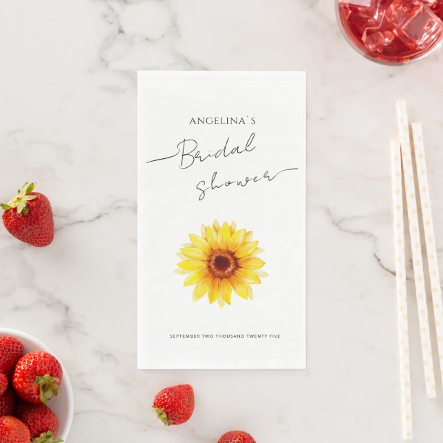 Paper Napkin Bridal Shower Sunflower (Insitu)