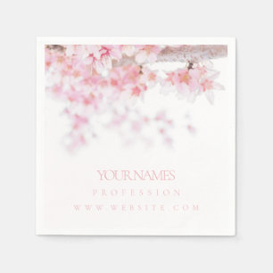 PAPER NAPKIN BUSINESS CARD : CHERRY BLOSSOM