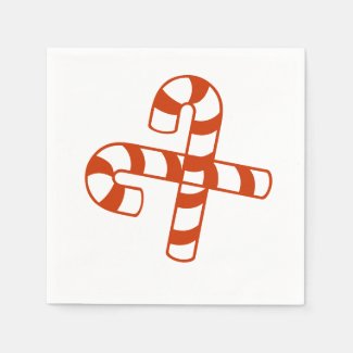 Paper Napkin - Candy Canes