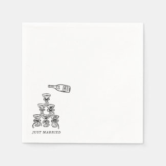 Paper Napkin - Champagne Tower Just Married