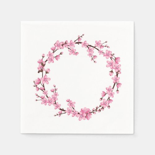 PAPER NAPKIN  CHERRY BLOSSOM WREATH