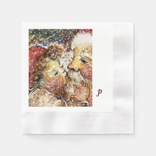 Paper Napkin Coined style Santa with boy