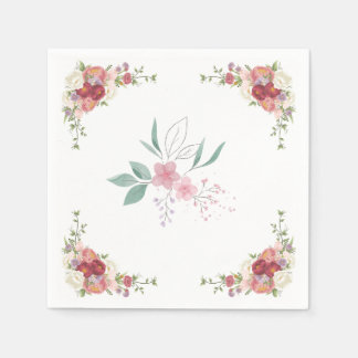 paper napkin colored floral for wedding
