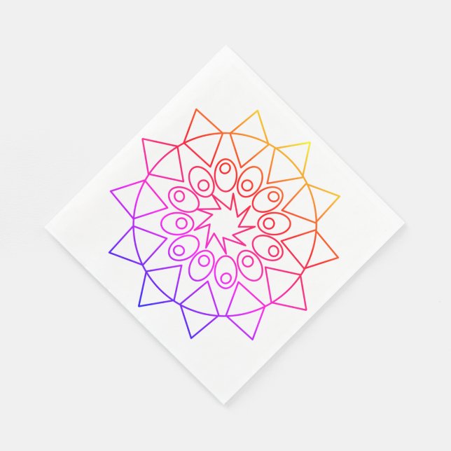 Paper Napkin - Colorful Mandala (Corner)