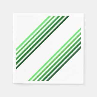 Paper Napkin - Green Diagonal Stripes