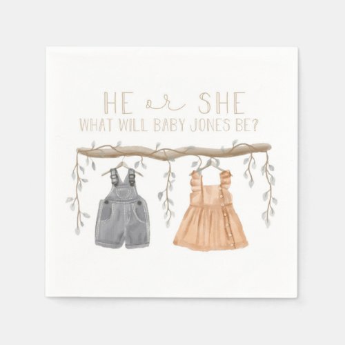 Paper Napkin He or She Baby shower  Napkins