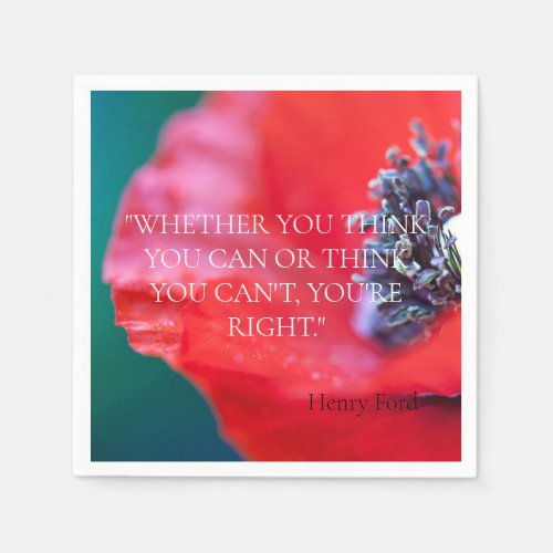 PAPER NAPKIN  HENRY FORD INSPIRATIONAL QUOTE NAPKINS