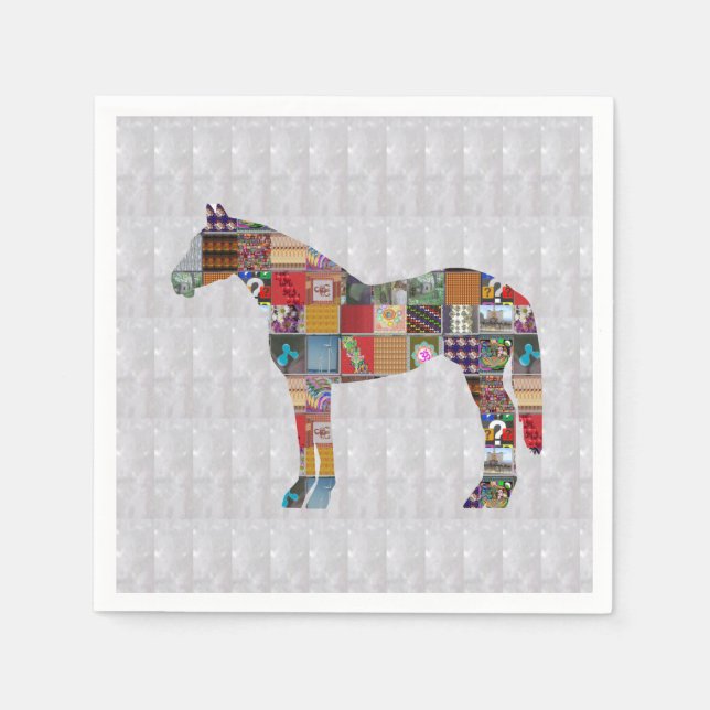 Paper Napkin - Horse Race ART by  Navin JOSHI (Front)